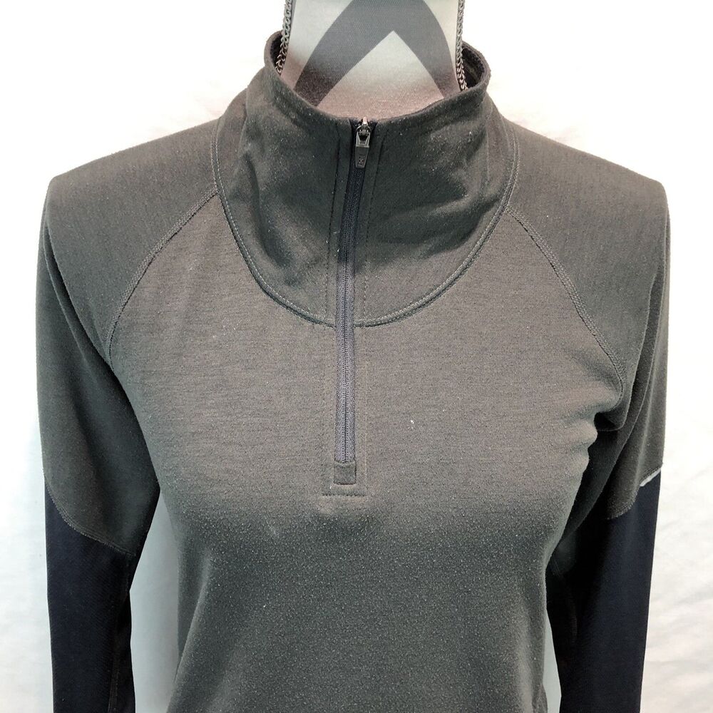 Lucy Lucytech Long Sleeve 1/4 Zip Fleece Jacket Mock Neck Thumb Holes XS K17